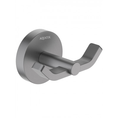 Крючок для ванной двойной графит Aquatek Бетта AQ4602BGM