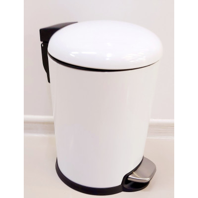 Ведро для мусора 5л. с микролифтом Classic Retro белое W-25-5L