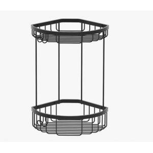 Полка-решетка двойная угловая 22х22см. графит Sanartec 179002GGR