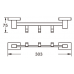 Планка 3 крючка золото матовое ViEiR V5014-S